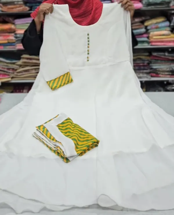 Chiffon Anarkali Kurti With Dupatta | KS333